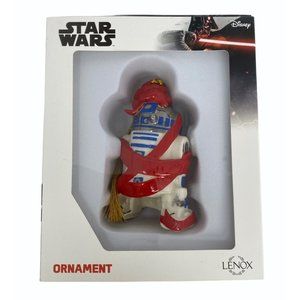 Disney Lenox R2-D2 Star Wars Droid Porcelain 4" Ornament Wrapped in Red Bow
